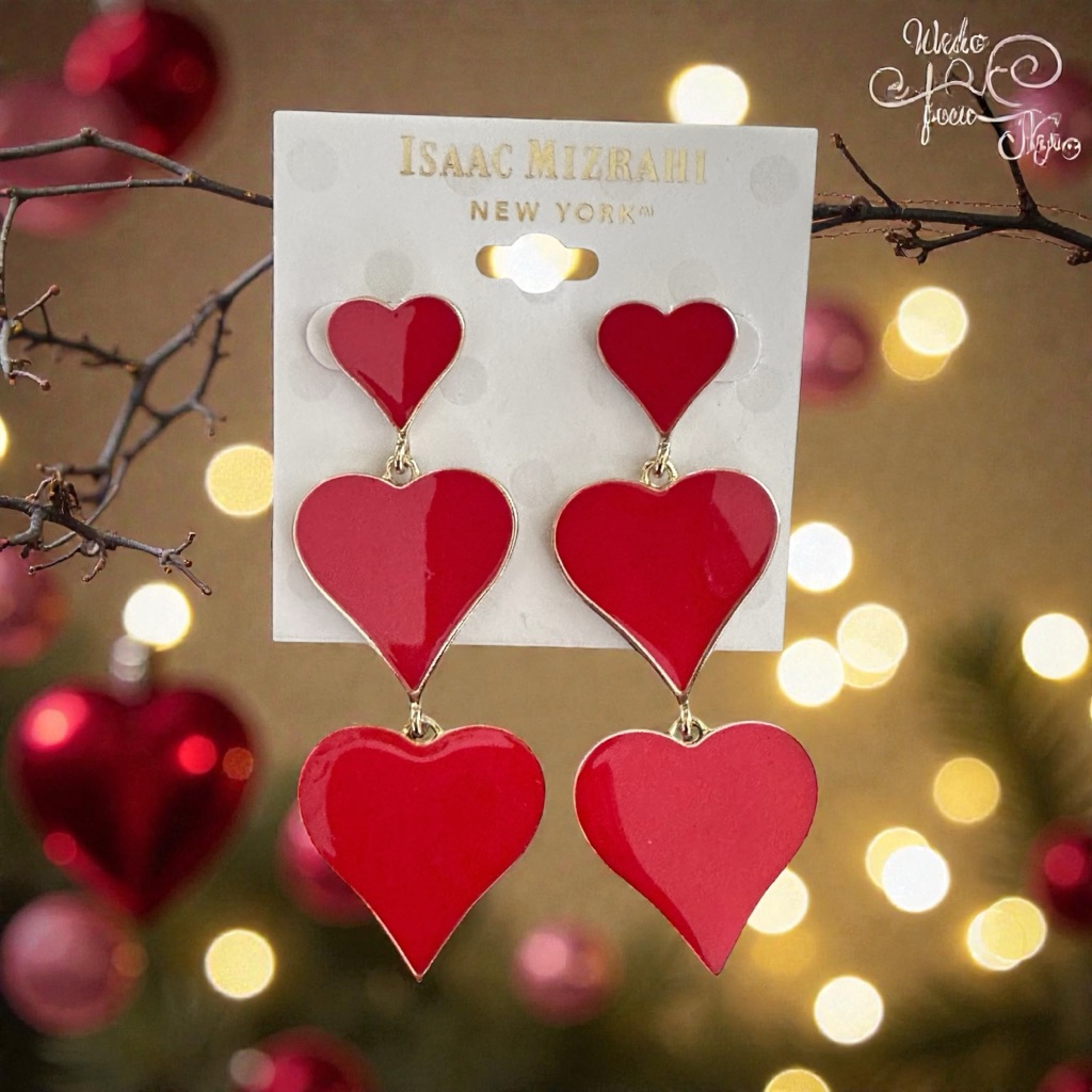 Isaac Mizrahi Heart Earrings Nwt 11$